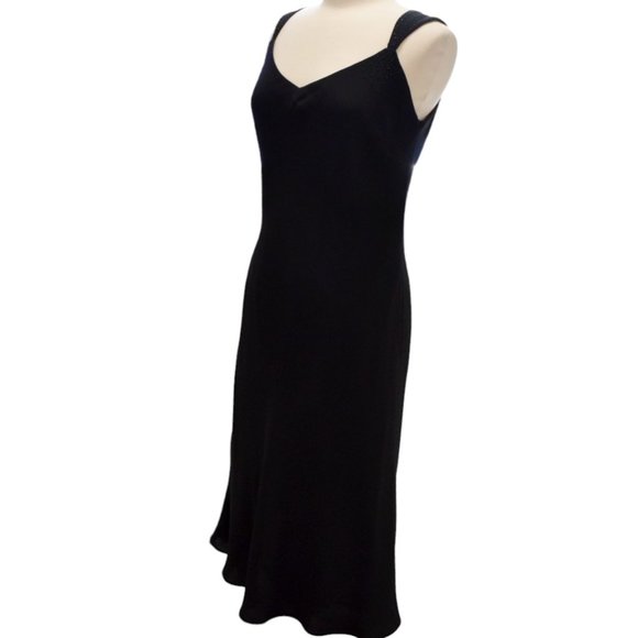 Vintage Evan Picone Black V-neck Sleeveless Evening Dress - Picture 4 of 9